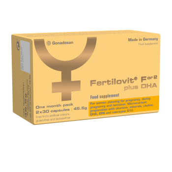 Fertilovit® For2 PLUS DHA moterims, nėštumo ir žindymo laikotarpiu, bei planuojant nėštumą, 60 kaps.